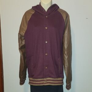21 Men Men's Purple and Brown Jacket